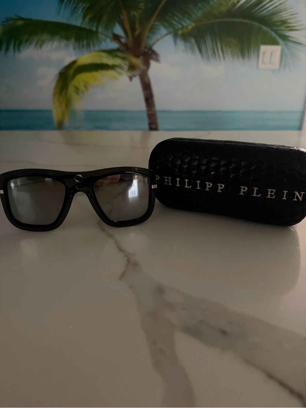 Philipp Plein Black Square Aviator Sunglasses - Picture 2 of 2